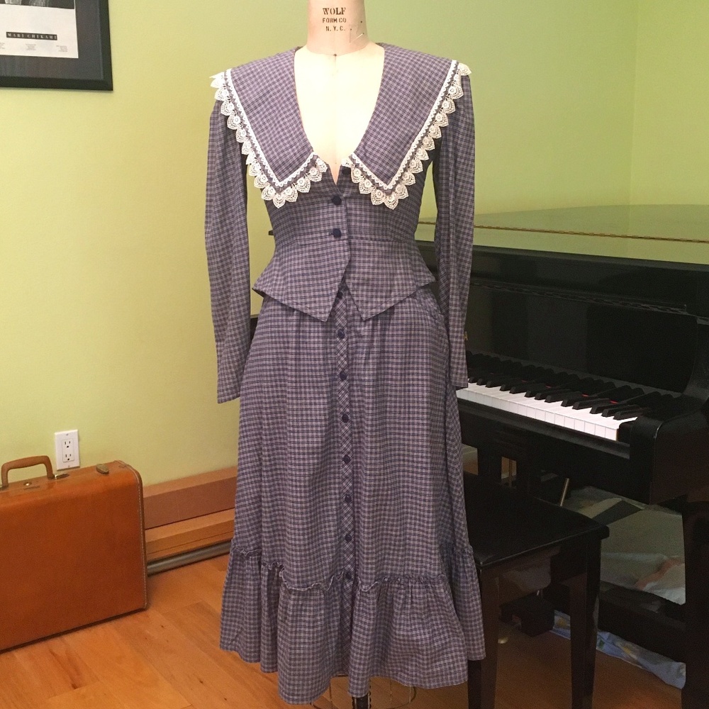 Rare 80s Vintage Jessica McClintock Jacket & Skirt Set **Design Room Sample**